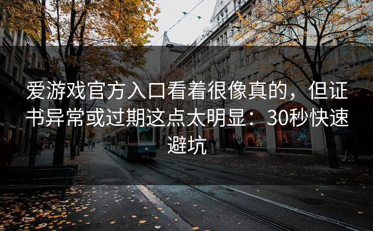 爱游戏官方入口看着很像真的，但证书异常或过期这点太明显：30秒快速避坑