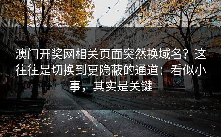 澳门开奖网相关页面突然换域名？这往往是切换到更隐蔽的通道：看似小事，其实是关键