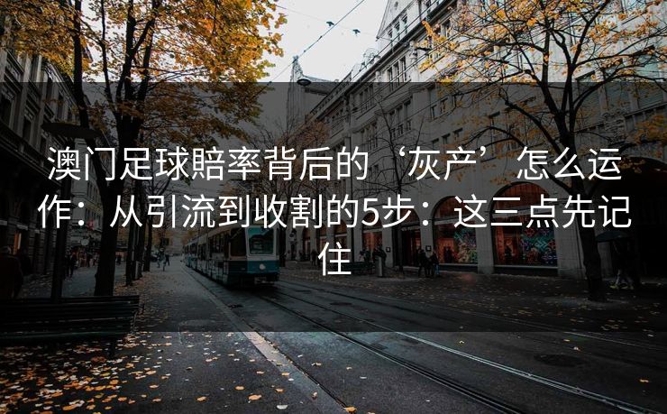 澳门足球賠率背后的‘灰产’怎么运作：从引流到收割的5步：这三点先记住
